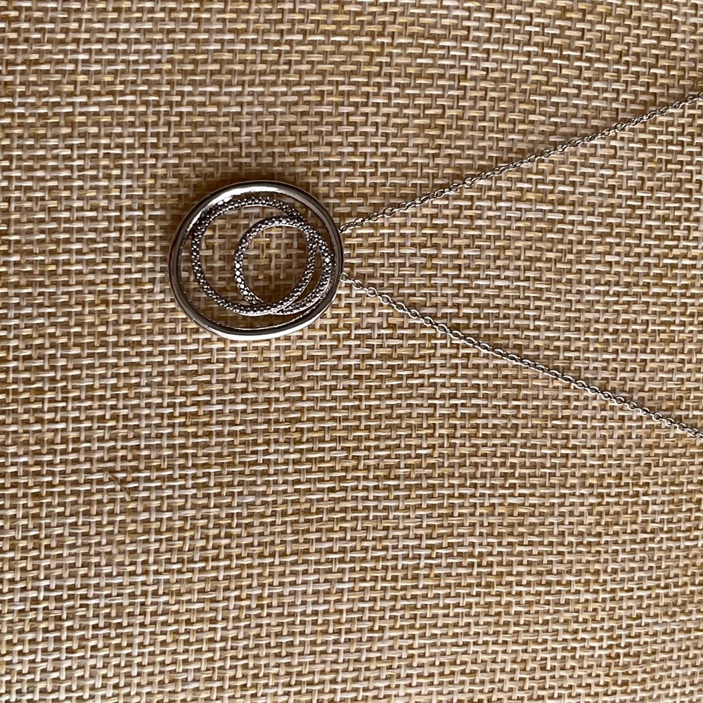 Beautiful 925 Silver Marc JWBR Pendant Necklace WITH 2 DIAMONDS